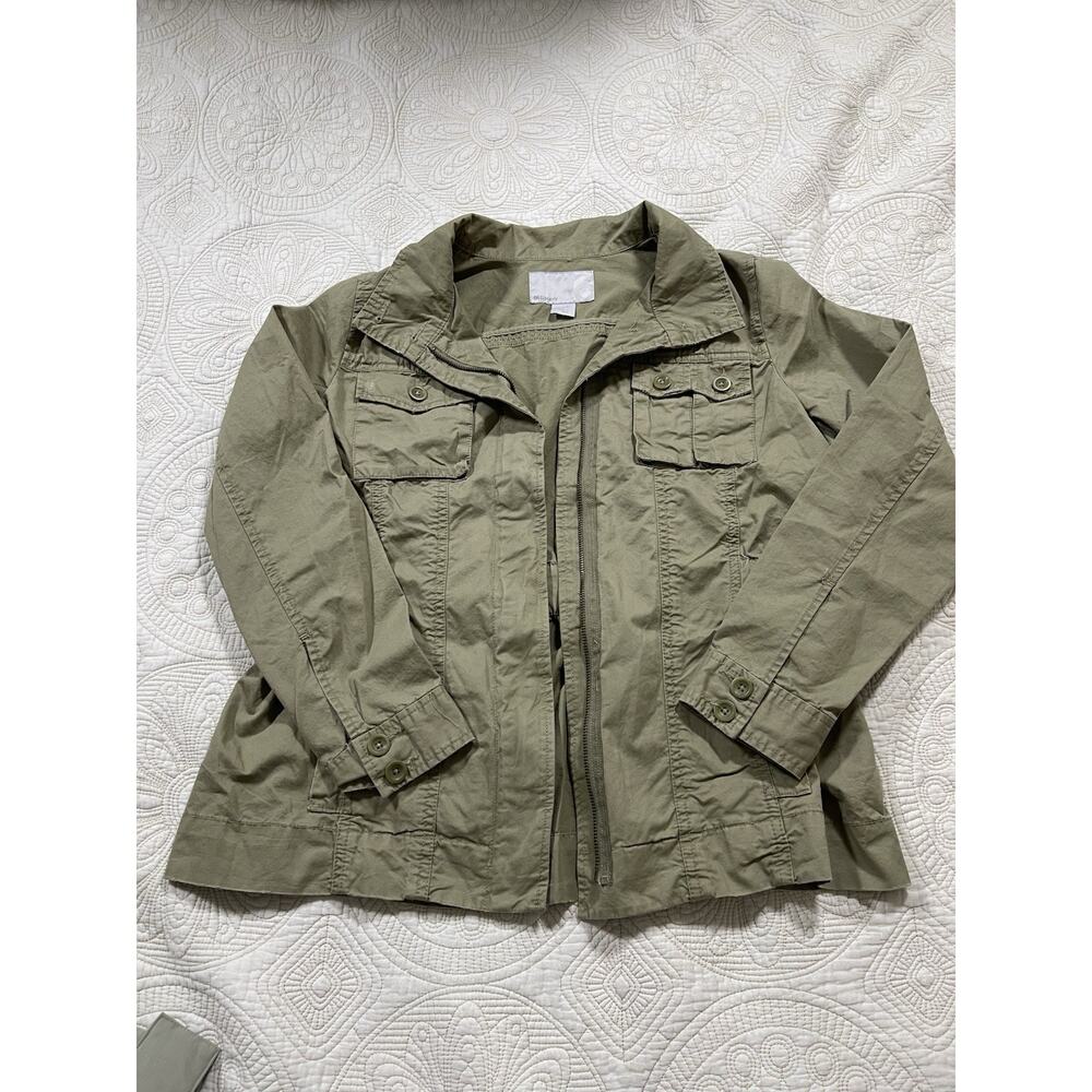 Old Navy Utility Jacket Women’s Medium Olive Green Zip Front Pockets